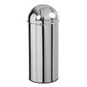 POUBELLE PUSH INOX à trappe - 45L - Ø 320 x ht 770 mm - ROSSIGNOL
