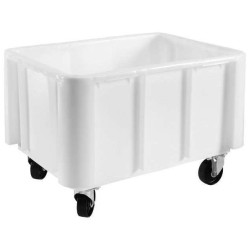 BAC PLASTIQUE ROULANT 140L - roues zinguée - 800x600xht 550