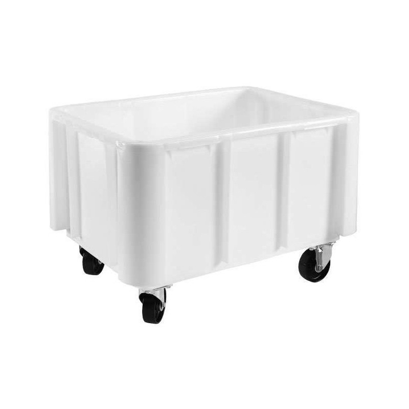 BAC PLASTIQUE ROULANT 140L - roues zinguée - 800x600xht 550