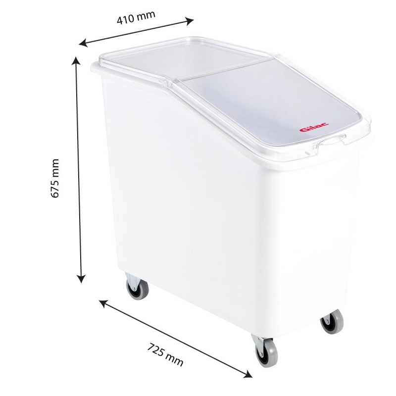 CHARIOT A INGREDIENTS 100 L - 725x410xht 675 - couvercle rabattable