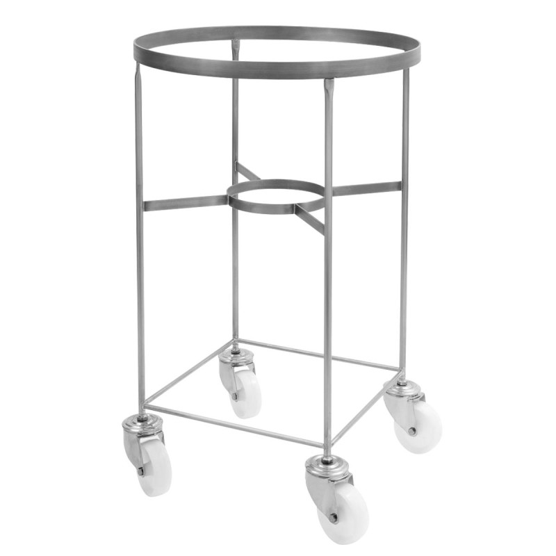 BAC 1/2 CYLINDRIQUE 73 L + support inox sur roues