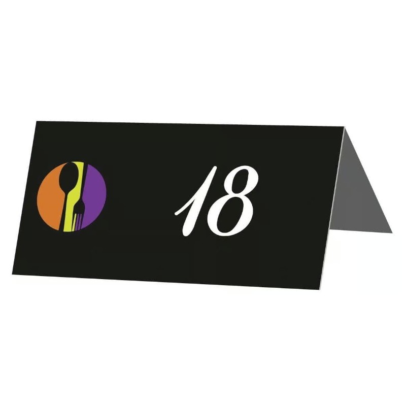 CHEVALET DE TABLE n°1 à 10  FUNNY COLOR 80X40 mm (lot de 10)