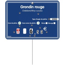 ETIQUETTE POISSON ARDOISINE BLEUE