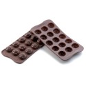 PLAQUE SILICONE CHOCOLAT - 15 roses Ø 28xht18 mm - 7ml