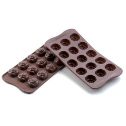 PLAQUE SILICONE CHOCOLAT - 15 roses Ø 28xht18 mm - 7ml