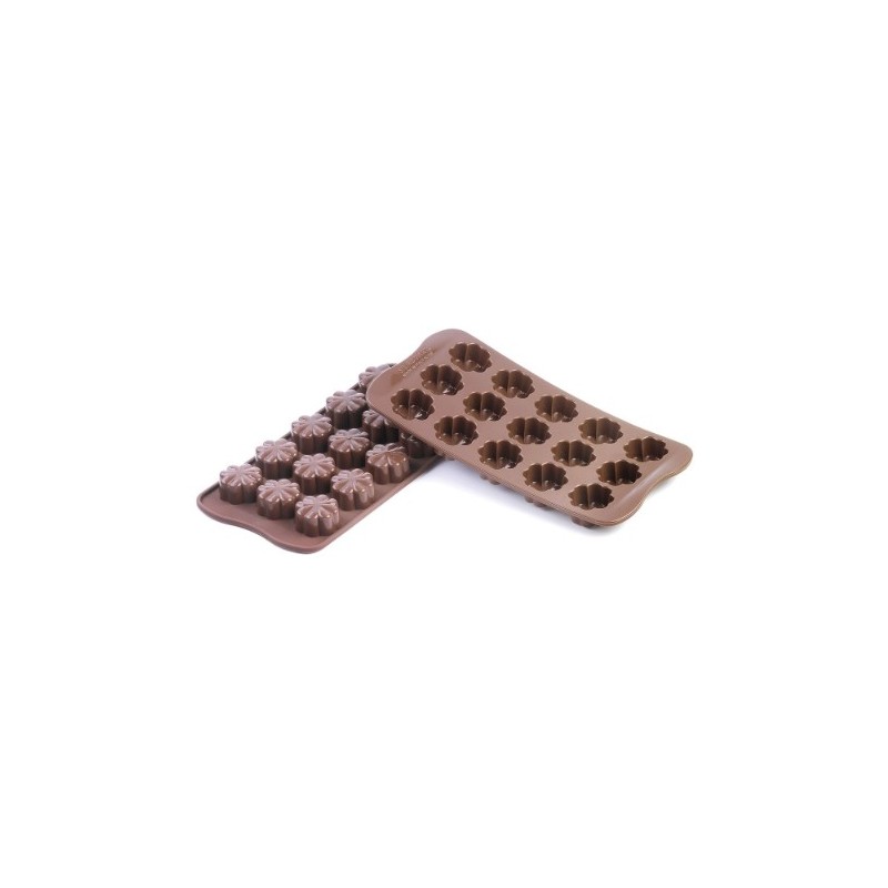 PLAQUE SILICONE CHOCOLAT - 15 fleurs 29.5x29.5xht15.5 mm - 9ml