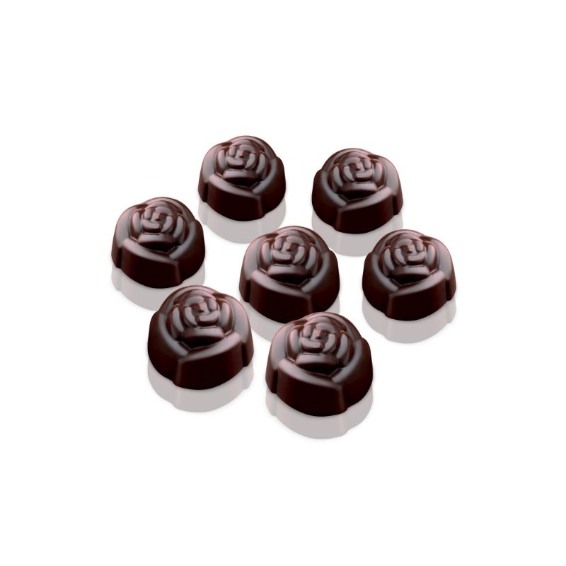 PLAQUE SILICONE CHOCOLAT - 15 roses Ø 28xht18 mm - 7ml
