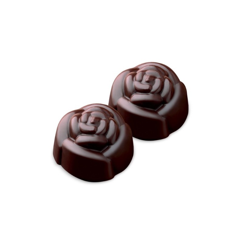 PLAQUE SILICONE CHOCOLAT - 15 roses Ø 28xht18 mm - 7ml