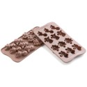 PLAQUE SILICONE CHOCOLAT - 12 dinosaures 40x33xht16 mm - 8ml