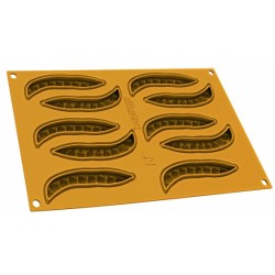 PLAQUE SILICONE 300X175 - 10 cosses petits pois 110x35xht12 mm - 13ml