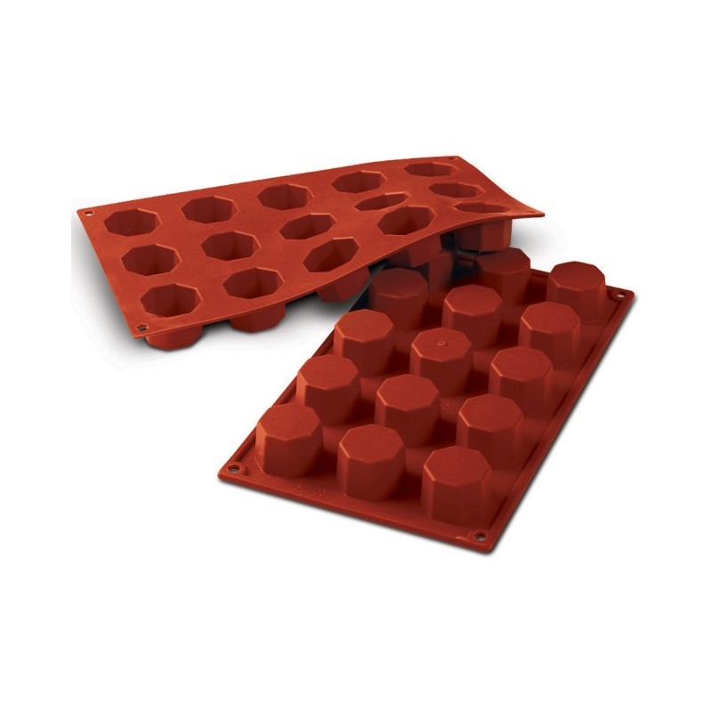 PLAQUE SILICONE 300X175 - 15 octogones diam 38xht26 mm - 30ml