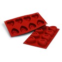 PLAQUE SILICONE 300X175 - 8 savarins cœurs 62x62xht32 mm - 72ml