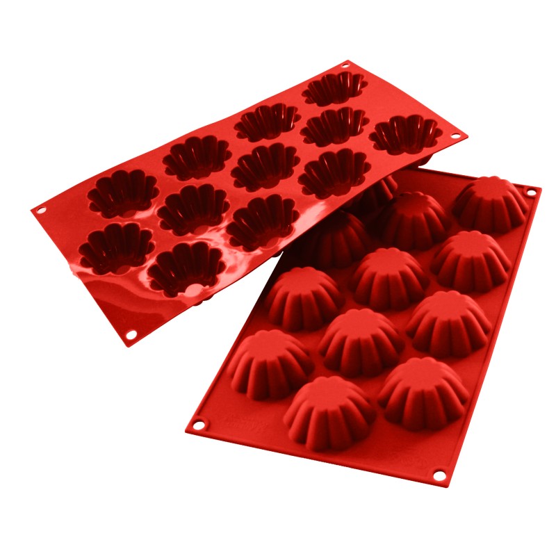 PLAQUE SILICONE 300X175 - 12 mini brioches Ø 58xht22 mm - 33ml