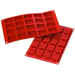 PLAQUE SILICONE 300X175 - 20 gauffres rectangles 45x35xht10 mm - 12ml