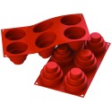 PLAQUE SILICONE 300X175 - 6 wonder cakes Ø 75xht60 mm - 177ml