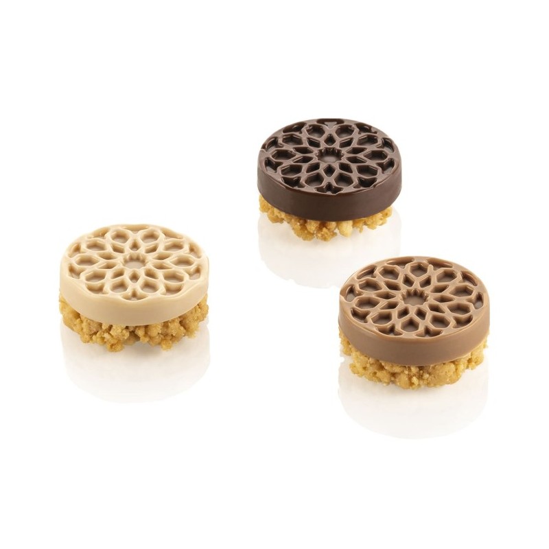 PLAQUE SILICONE 300X175 - 15 ronds mauresques Ø 40xht16 mm - 19ml