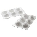 PLAQUE SILICONE 300X175 - 6 demi sphères vrillée Ø 75xht37.5 - 110ml