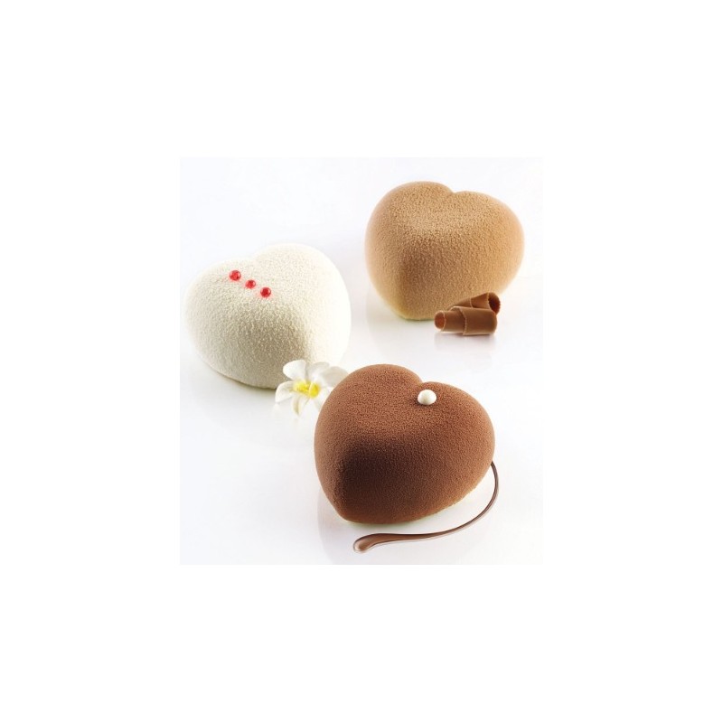 PLAQUE SILICONE 300X175 - 8 cœurs bombés amorini 63.5x65xht39 - 100ml