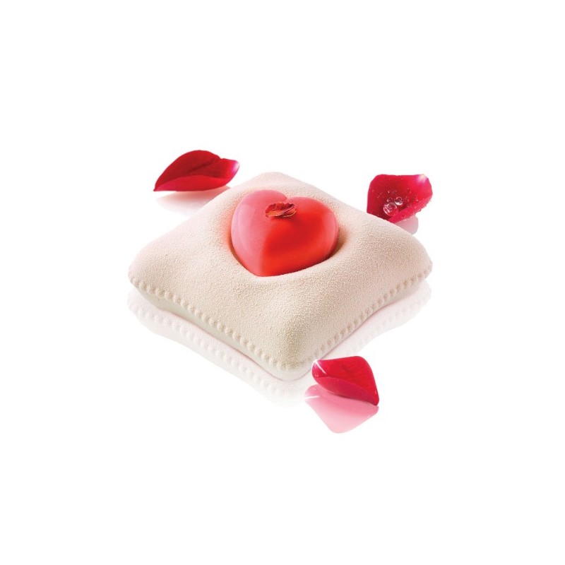 KIT MOULE SILICONE 300X175 - 7 moules coussins cœur 100x100xht100 mm
