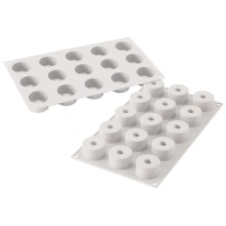 PLAQUE SILICONE 300X175 - 15 sushis rolls Ø 40xht25 mm - 29ml