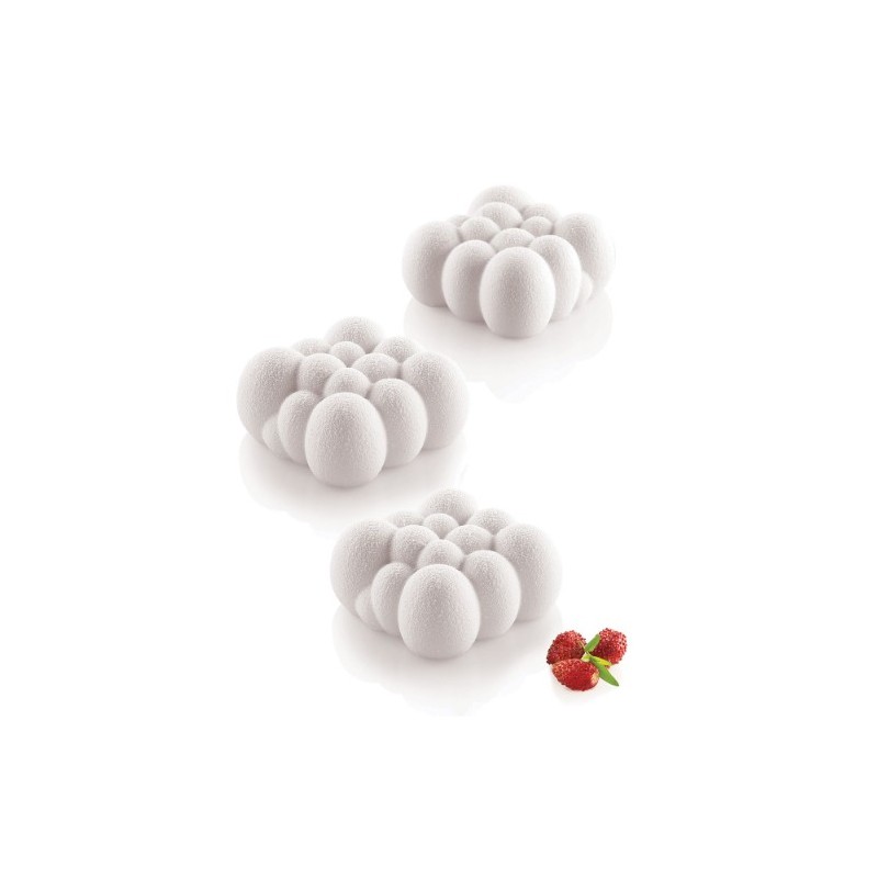 PLAQUE SILICONE 300X175 - 6 mini nuages carrés 71x71xht34 mm - 120ml