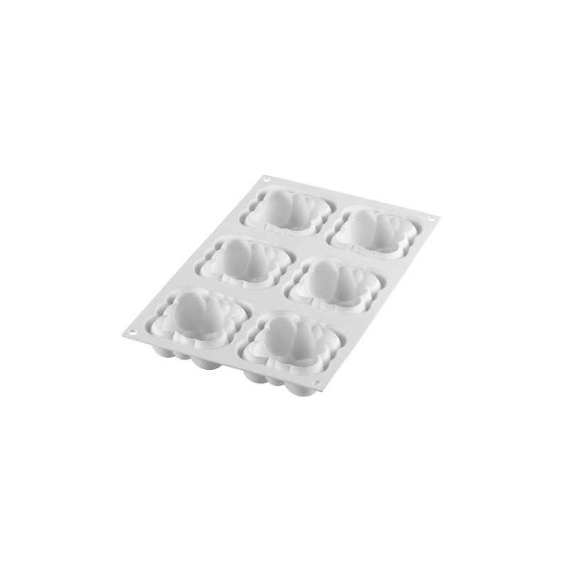 PLAQUE SILICONE 300X175 - 6 mini nuages carrés 71x71xht34 mm - 120ml