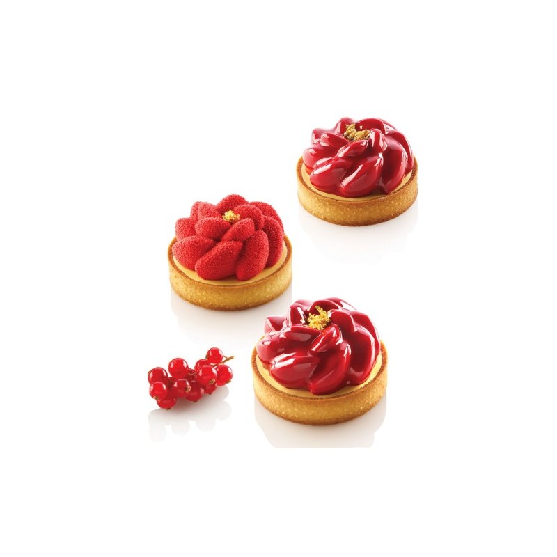 KIT PLAQUE SILICONE - 6 tartelettes fleur Ø 80xht20 mm - 90ml
