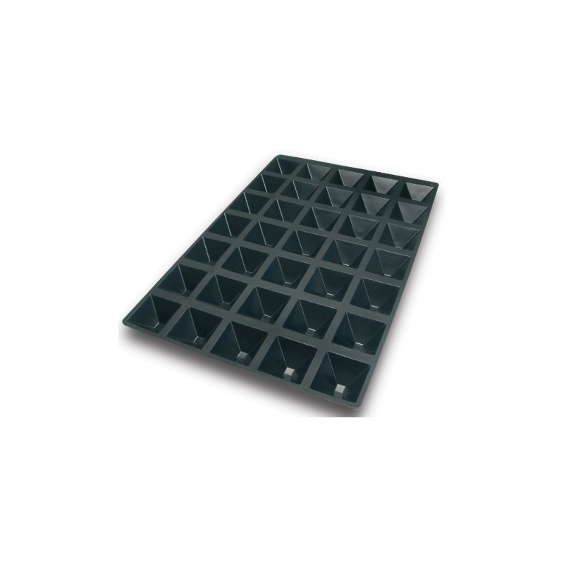 PLAQUE SILICONE 600X400 - 35 pyramides 65x65xht35 mm - 40ml