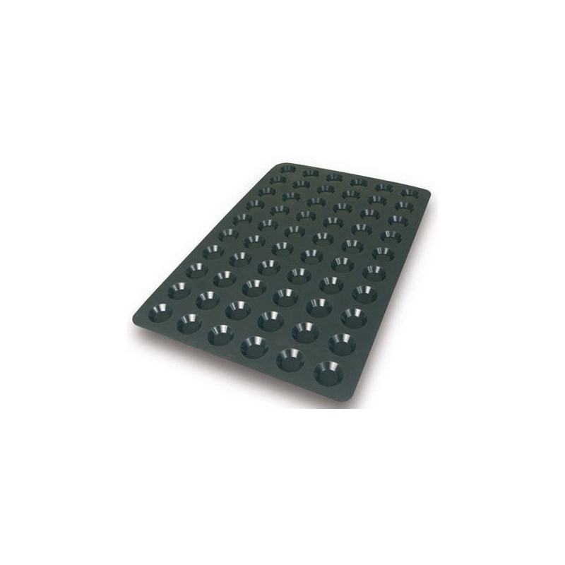 PLAQUE SILICONE 600X400 - 60 mini tartelettes Ø 44xht10 mm - 10ml