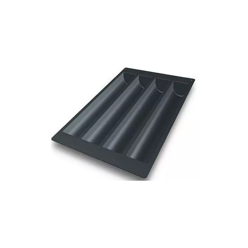 PLAQUE SILICONE 600X400 - 4 bûches rondes 495x80xht63 mm - 2137ml