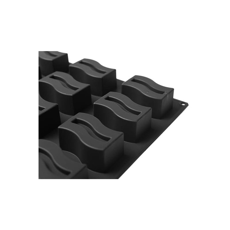 PLAQUE SILICONE 600X400 - 25 rectangles vagues 80x45xht40 mm - 130ml