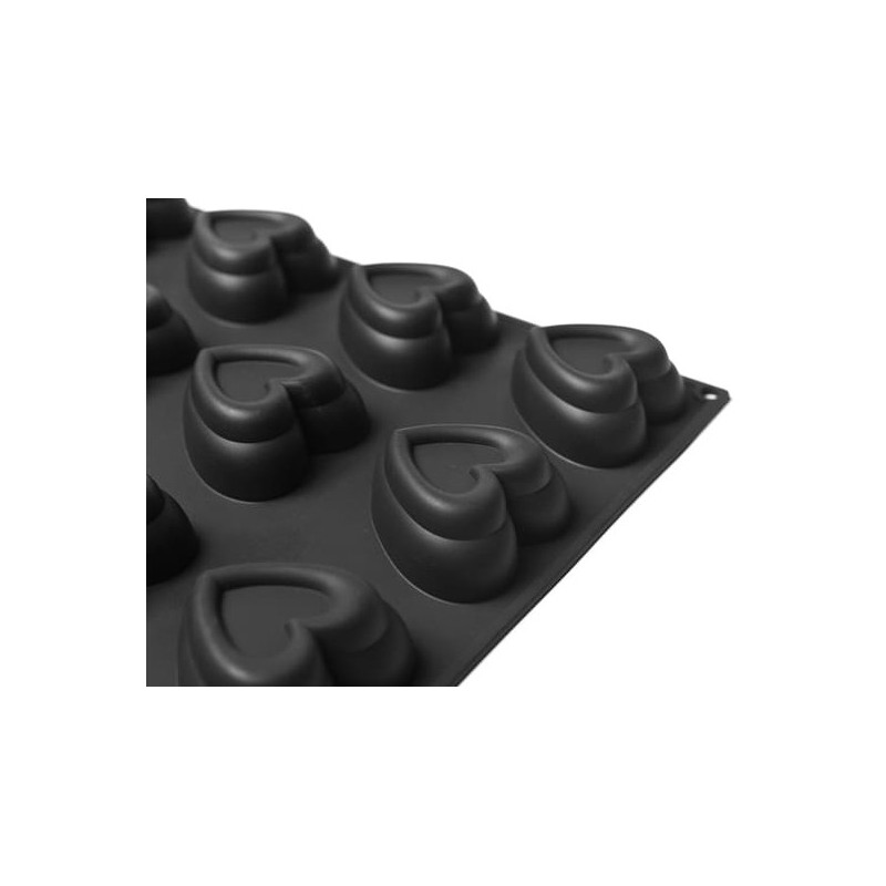 PLAQUE SILICONE 600X400 - 24 cœurs love 78x77xht34 mm - 110ml