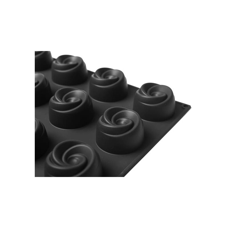 PLAQUE SILICONE 600X400 - 24 boutons de roses Ø 70xht42 mm - 130ml