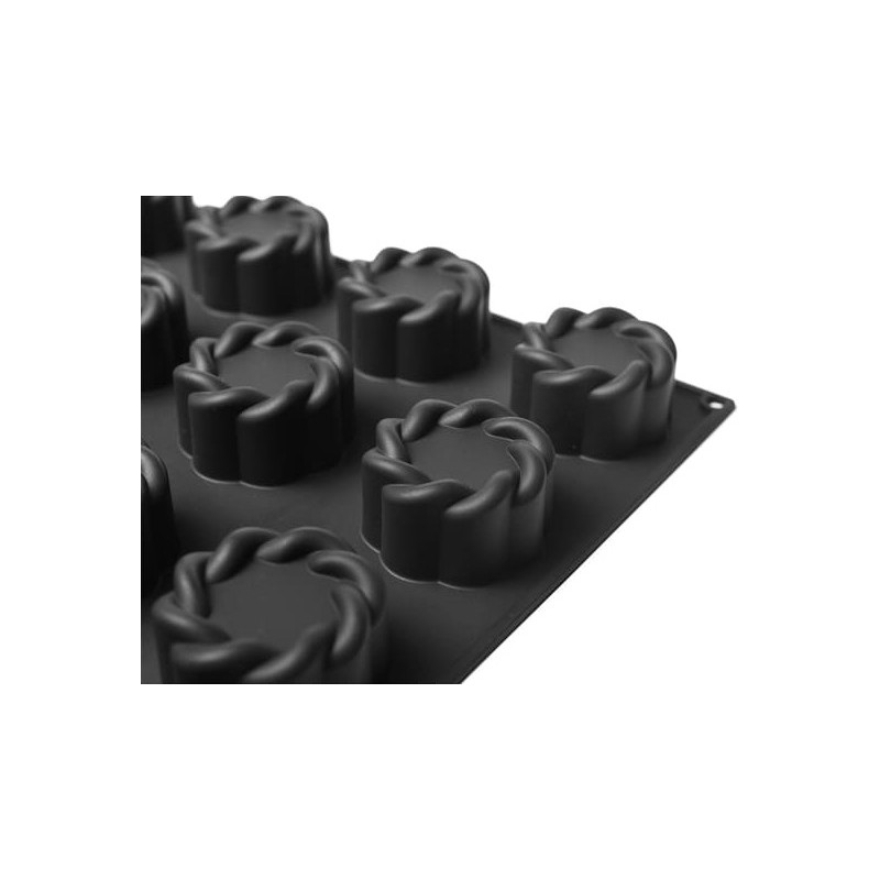 PLAQUE SILICONE 600X400 - 24 torsades Ø 70xht40 mm - 130ml