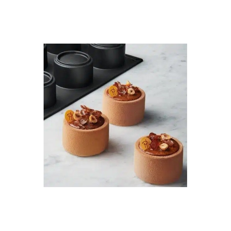 PLAQUE SILICONE 400X300 - 12 cylindres Ø 65xht45 mm - 130ml