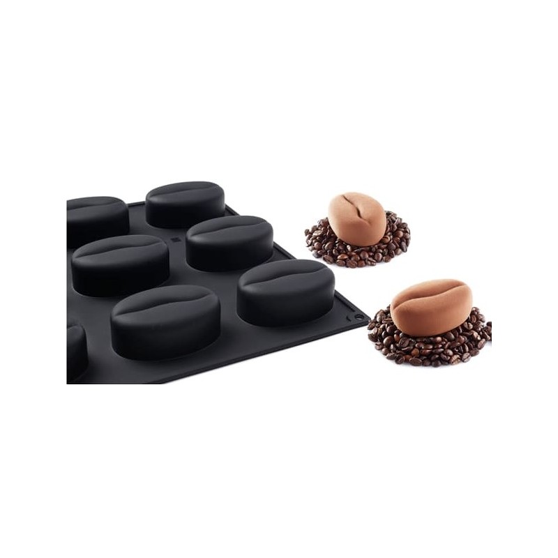 PLAQUE SILICONE 400X300 - 12 grains de café 83x58xht32 mm - 100ml