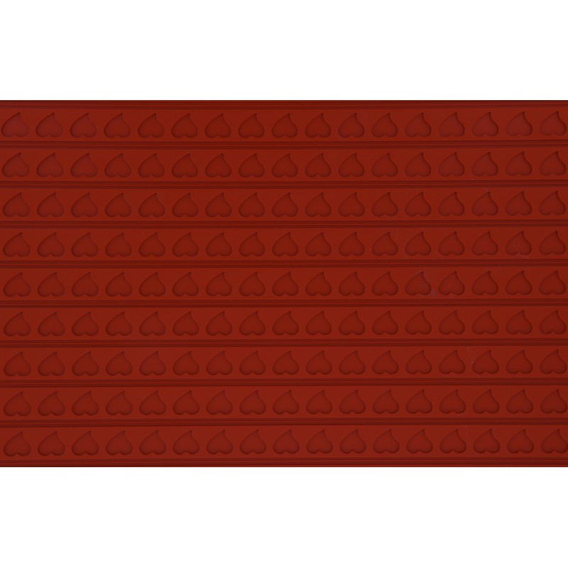 PLAQUE RELIEF SILICONE 560X390 - Motif coeurs 30 mm