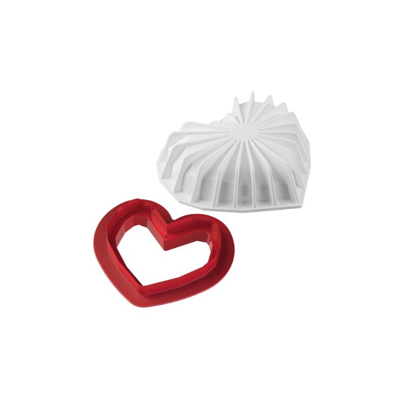 KIT MOULE SILICONE - 1 cœur origami 150x135xht55 mm - 600ml