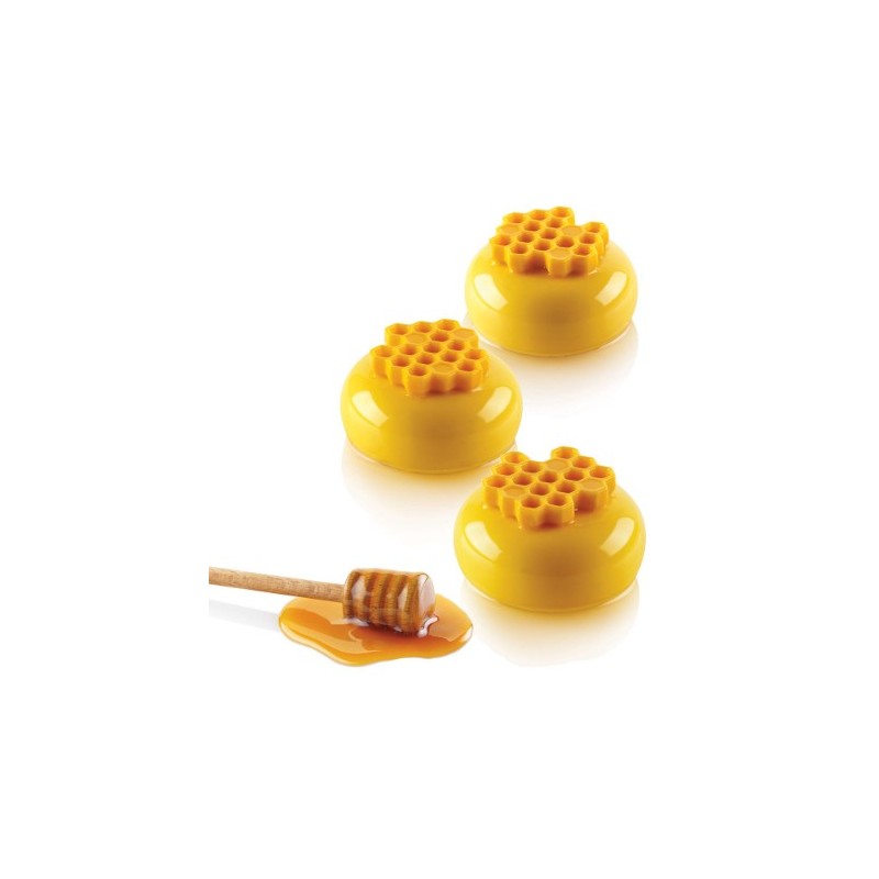 PLAQUE SILICONE 300X175 - 15 décors miel Ø 45xht8 mm - 8ml