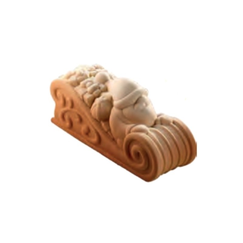 MOULE SILICONE BUCHE - Décor traineau 250x80xht110 mm - 1350ml