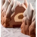 MOULE SILICONE BUCHE - Décor arbres enneigés 250x90xht95 mm - 1100ml