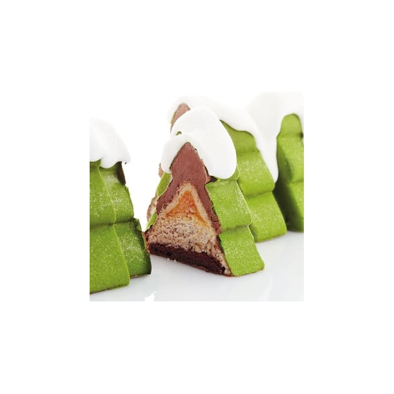 MOULE SILICONE BUCHE - Décor forêt 250x97xht95 mm - 1065ml