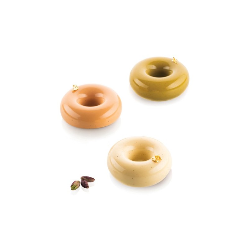 PLAQUE SILICONE 300X175 - 8 donuts gourmands Ø 72xht27 mm - 80ml