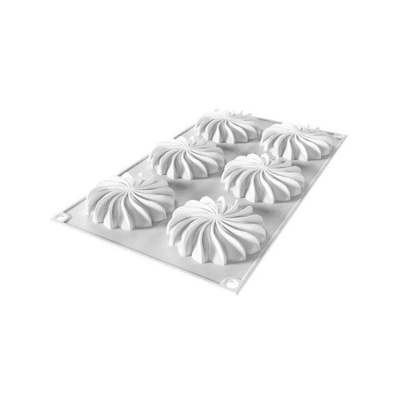 PLAQUE SILICONE 300X175 - 6 mini saint honoré Ø 76xht15.5 mm - 40ml