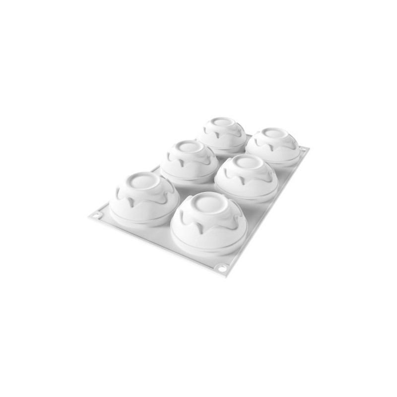 PLAQUE SILICONE 300X175 - 6 mini splash Ø 71xht36.5 mm - 110ml