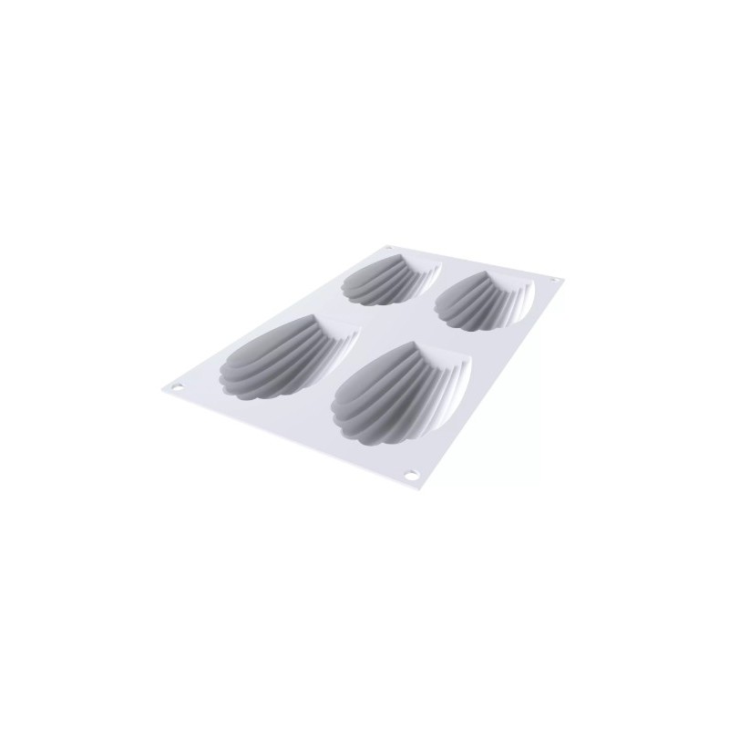 PLAQUE SILICONE 300X175 - 4 madeleines XL 117x77xht22 mm - 95ml