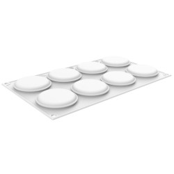 KIT PLAQUE SILICONE 300X175 - 8 ronds plats Ø 64xht11 mm - 35ml
