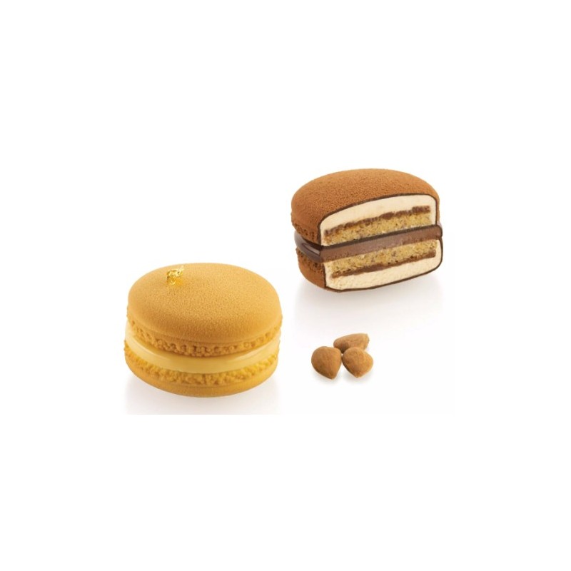 PLAQUE SILICONE 300X175 - 8 macarons Ø 65xht17 mm - 45ml