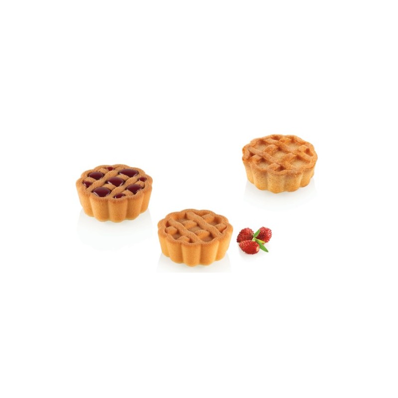 PLAQUE SILICONE 300X175 - 15 crostata Ø 44xht17 mm - 20ml