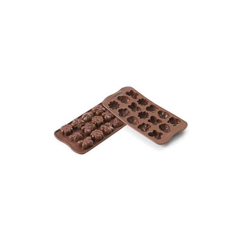 PLAQUE SILICONE CHOCOLAT - 15 sujets springlife 36x26xht15 mm - 7.5ml